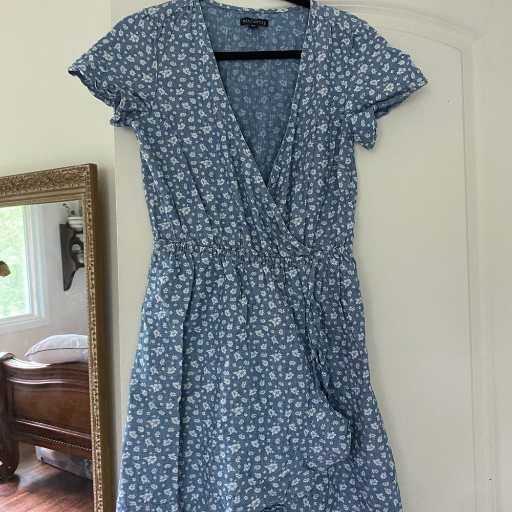 J. Crew Factory Blue Floral Mini Dress